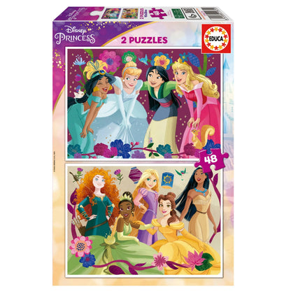 Disney Princess, 2 × 48-Vaikiškos dėlionės-Brain Games LT