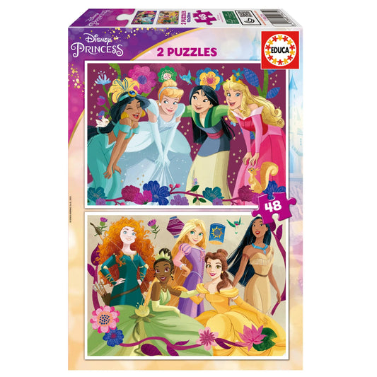 Disney Princess, 2 × 48-Vaikiškos dėlionės-Brain Games LT