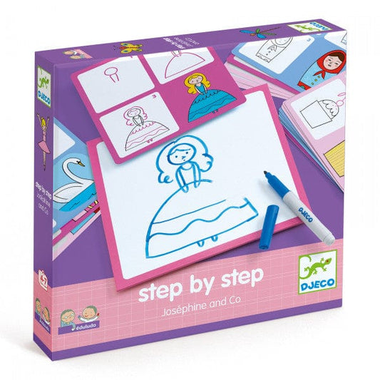 Djeco Rankdarbiai Mokomasis piešimo rinkinys - Žingsnis po žingsnio - Josephine