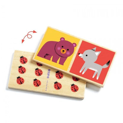 Djeco Stalo žaidimai Domino - Miško gyvūnai