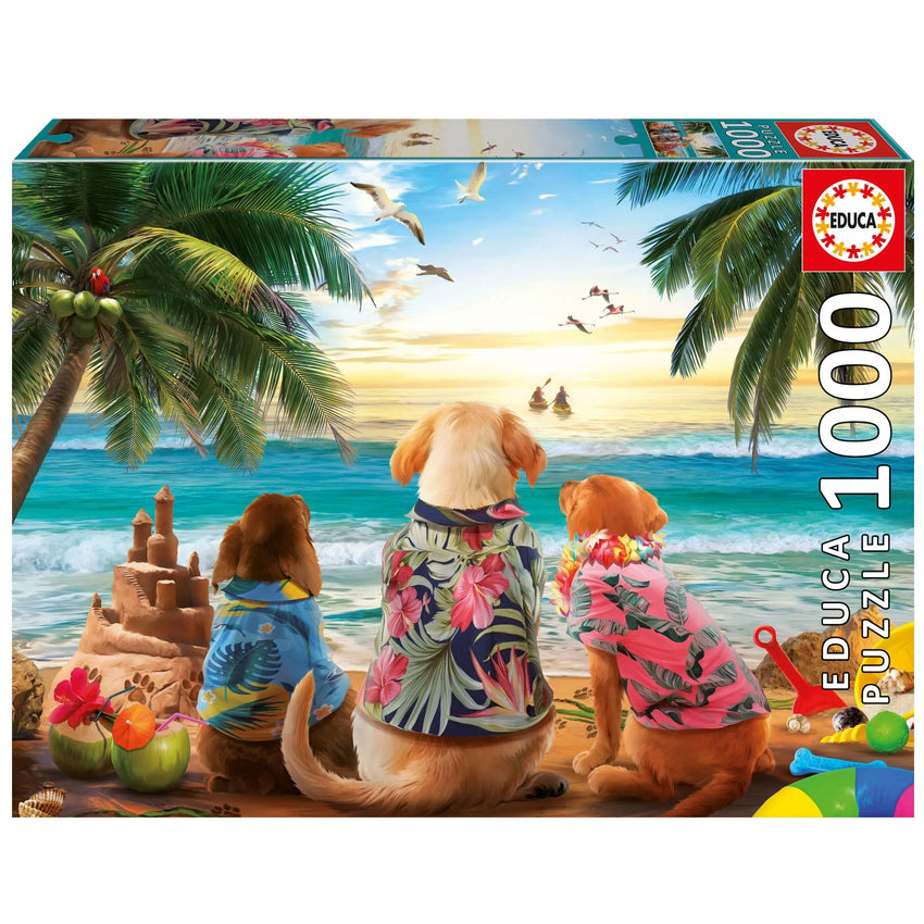 Dogs on the beach, 1000-Universalios dėlionės-Brain Games LT