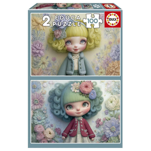 Educa Vaikiškos dėlionės Flowery Girls, 2x100