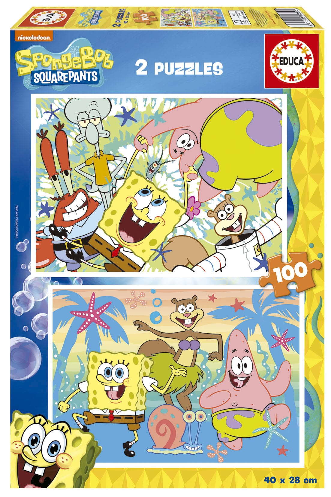 Educa Vaikiškos dėlionės Sponge Bob, 2 x 100