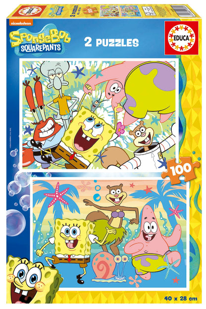 Educa Vaikiškos dėlionės Sponge Bob, 2 x 100
