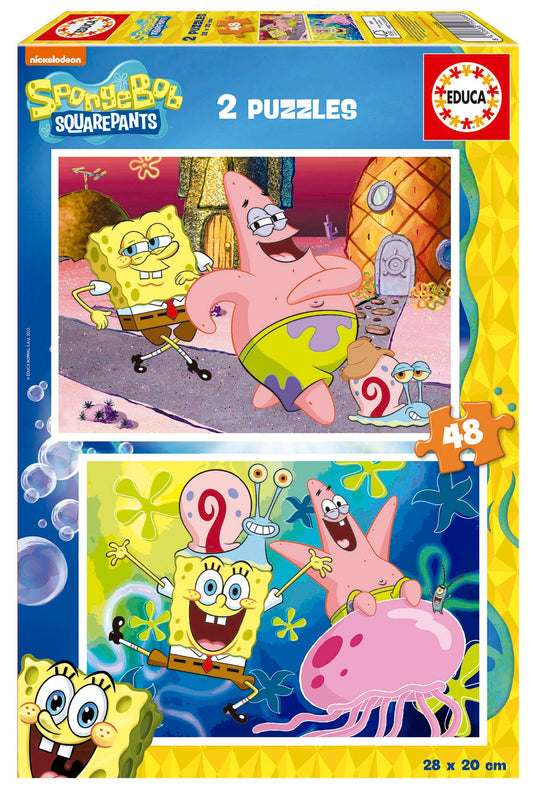 Educa Vaikiškos dėlionės Sponge Bob, 2 x 48