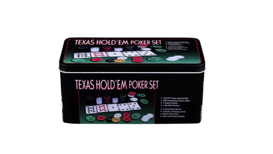 Engelhart Handelsonderneming B.V. Stalo žaidimai Pokerio rinkinys su kortomis, kilimėliu ir 200 žetonų dėžutėje