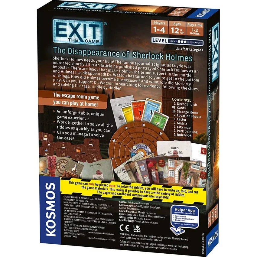 EXIT: The Game - The Disappearance of Sherlock Holmes-Stalo žaidimai-Brain Games LT