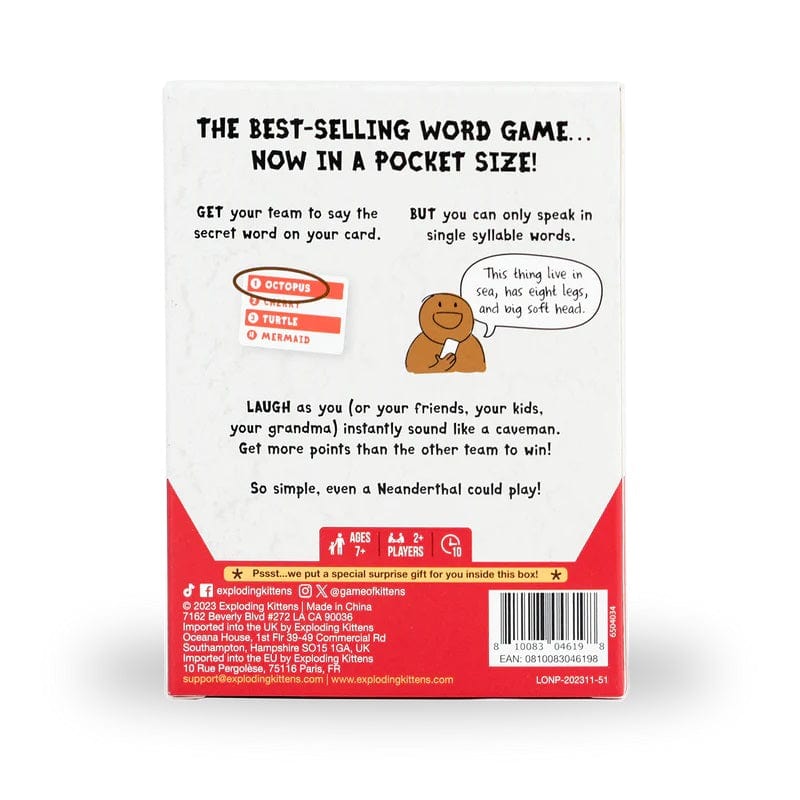 Exploding Kittens Stalo žaidimai Poetry for Neanderthals: Grab & Game