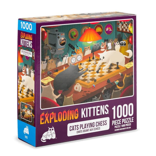 Exploding Kittens Universalios dėlionės Puzzle Cats Playing Chess, 1000