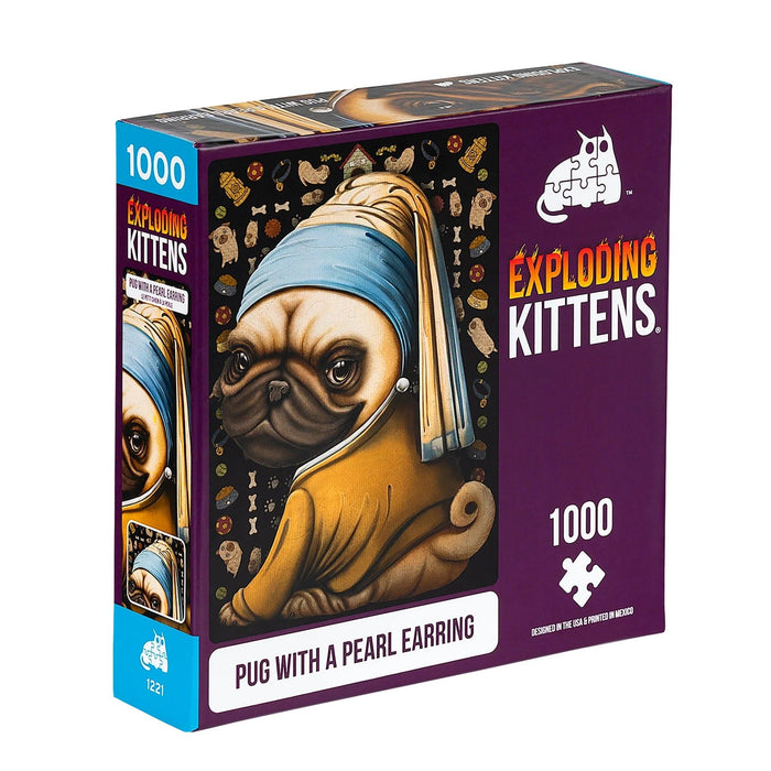 Exploding Kittens Universalios dėlionės Puzzle Pug with a Pearl Earring, 1000