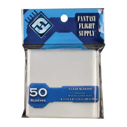 Fantasy Flight Sleeves Square clear (70 x 70 mm, 50 vnt.)-Kita-Brain Games LT
