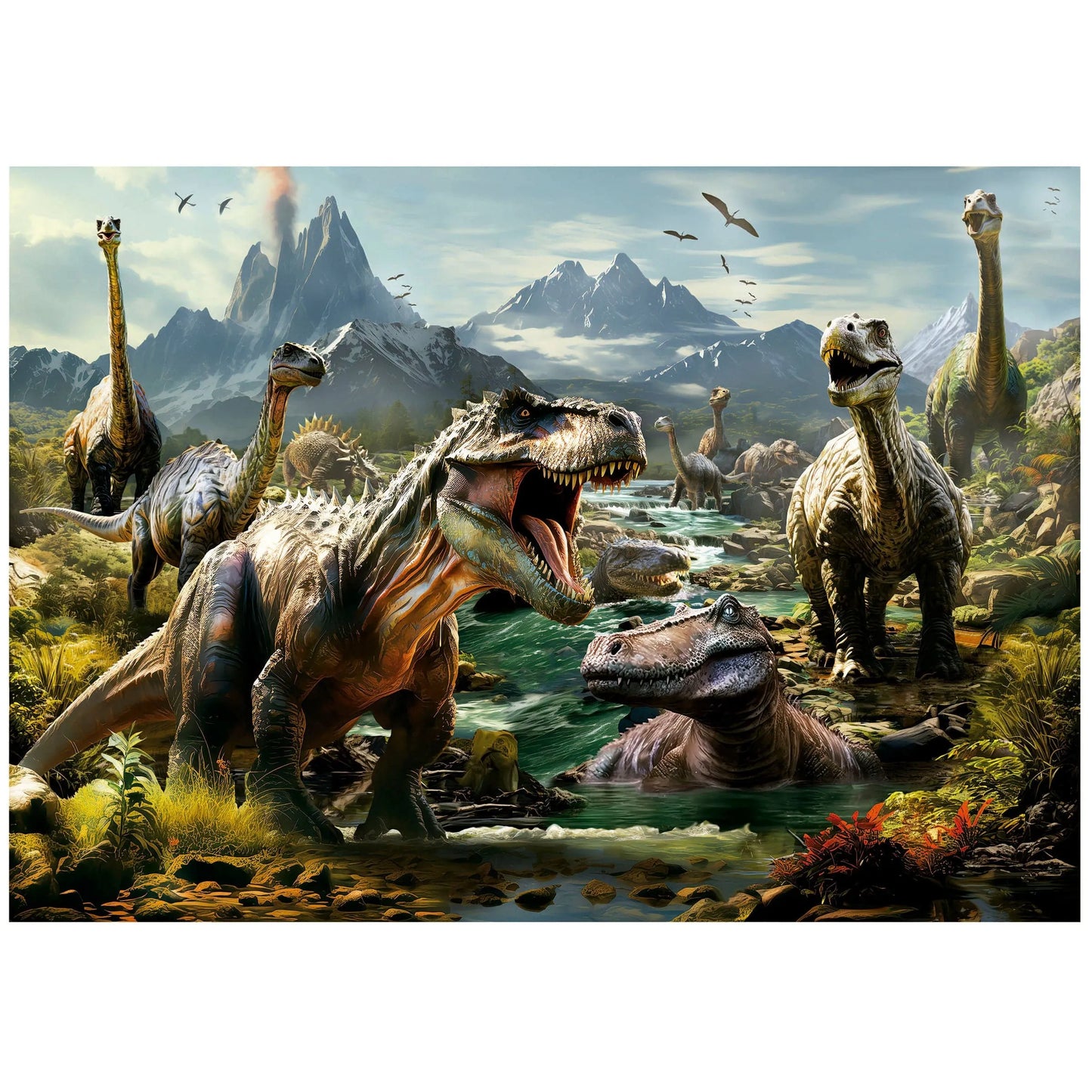 Fierce Dinosaurs, 1000-Universalios dėlionės-Brain Games LT