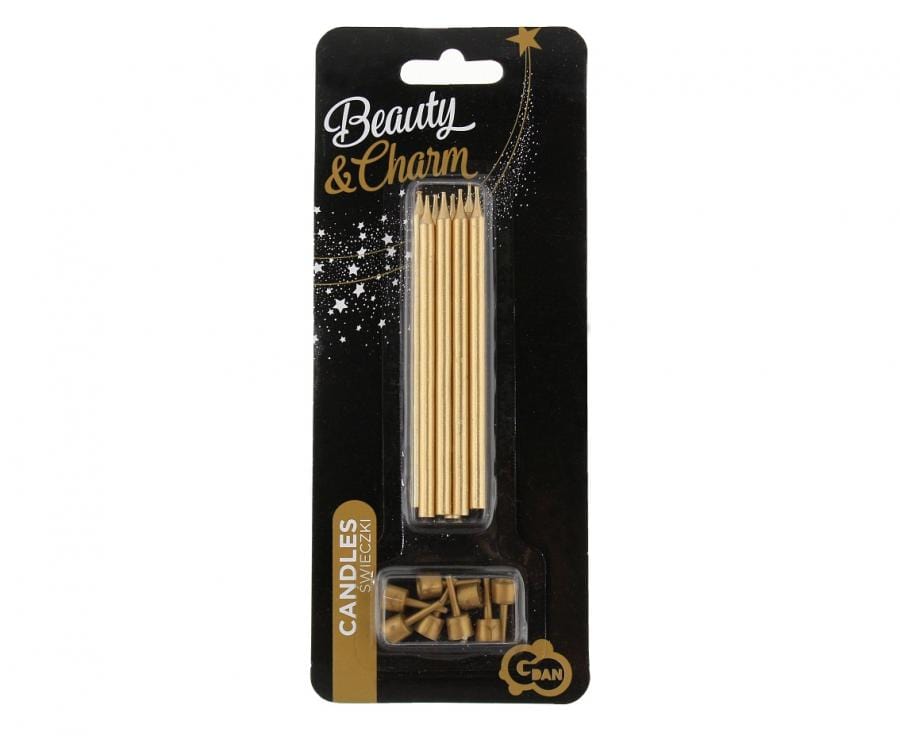 Godan Kita Auksinės žvakutės, 10 cm, 8 vnt.
