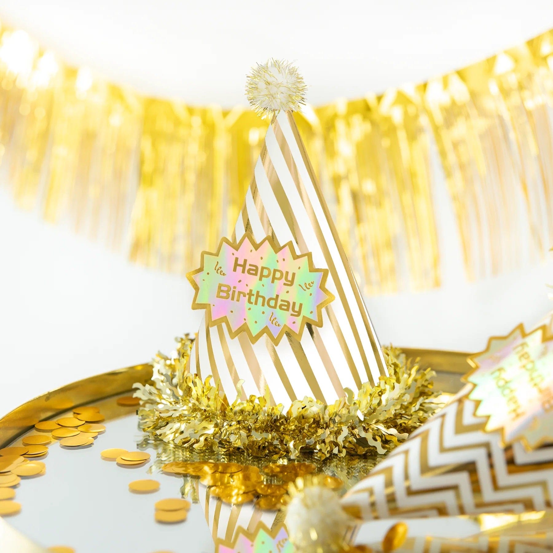 Godan Kita Dryžuota gimtadienio kepuraitė „Su gimtadieniu“, 1 vnt.