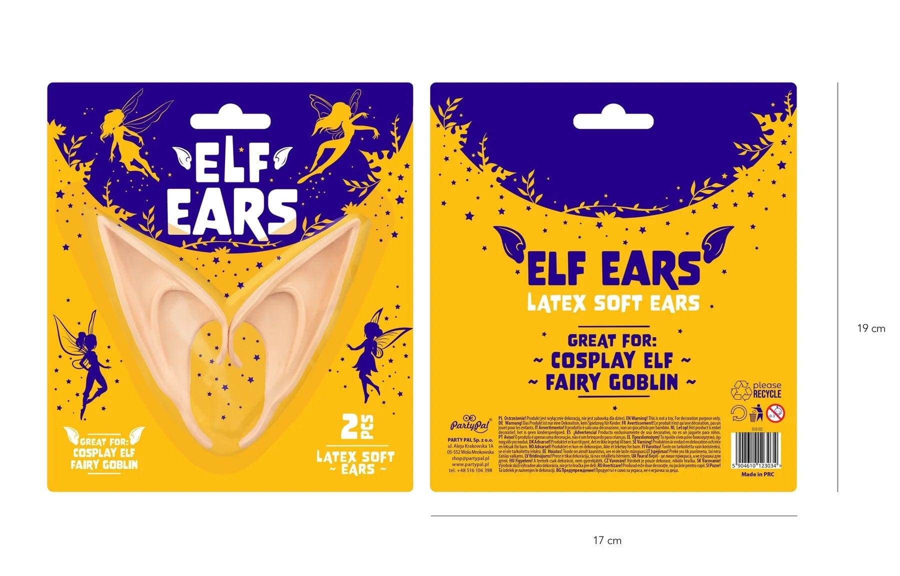 Godan Kita Helovino elfo ausys, 12x4cm