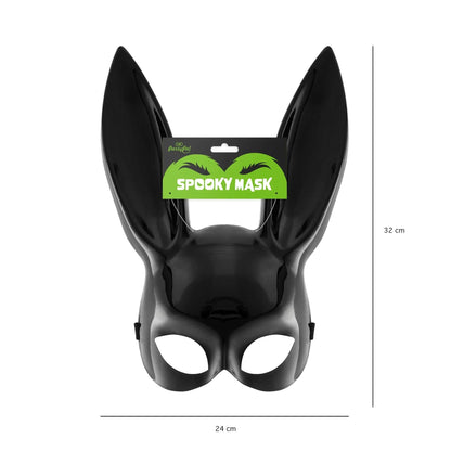 Godan Kita Helovino triušio kaukė, juoda, 32x24cm