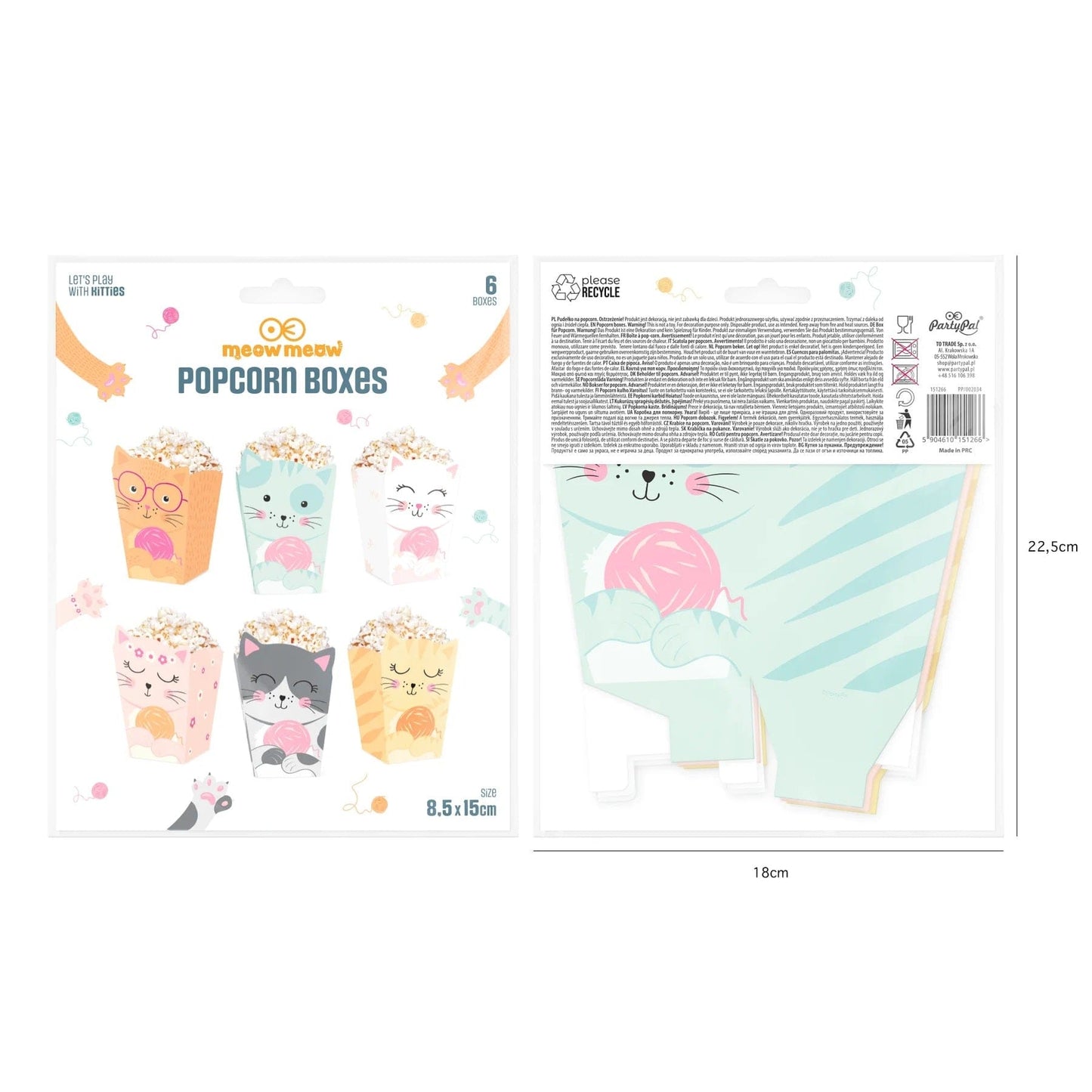 Godan Kita Kačių spragintų kukurūzų dėžutė, 8,5x15 cm 6 vnt.