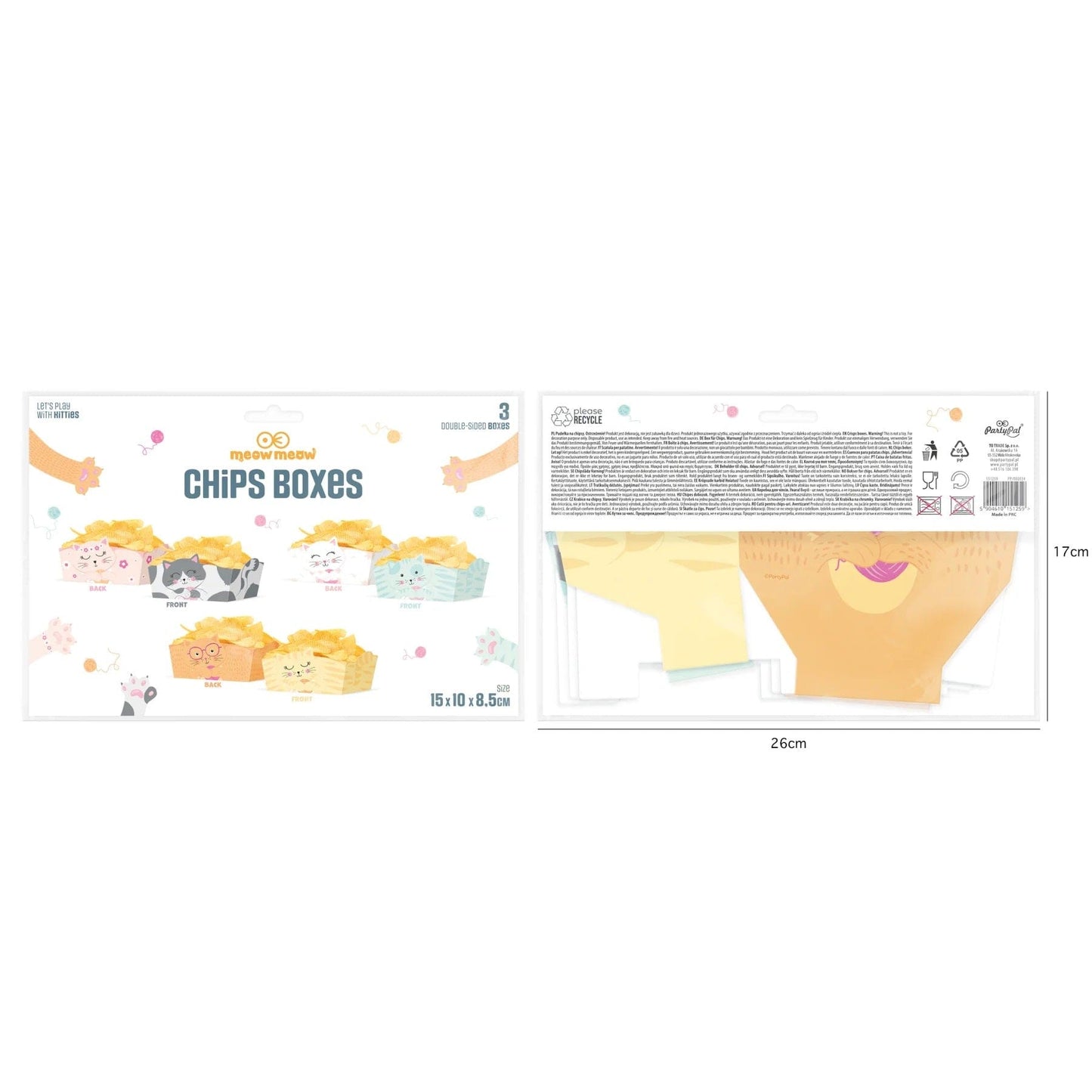 Godan Kita Kačių traškučių dėžutė, 15x10cm 3 vnt.