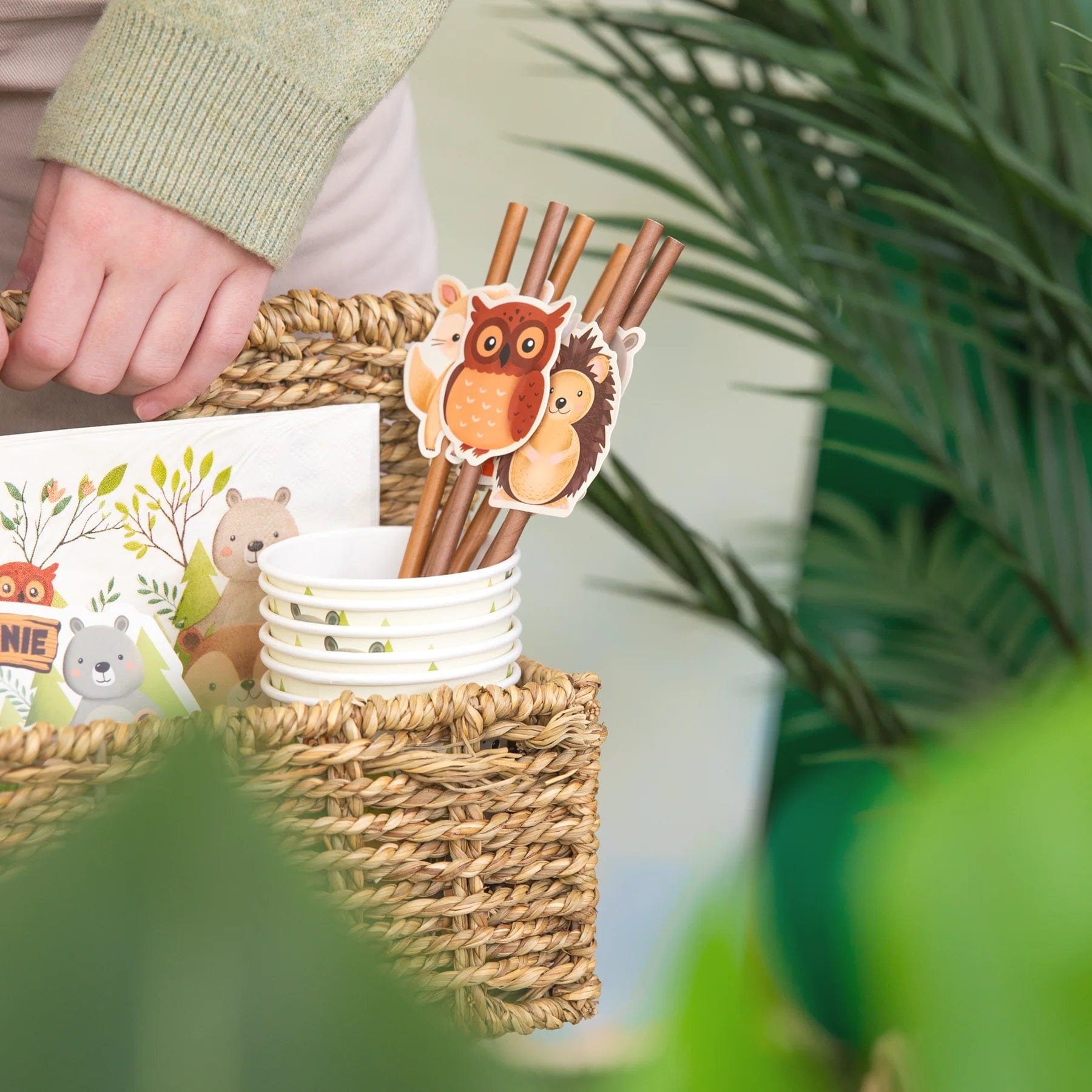 Godan Kita Miško draugų popierinių šiaudelių rinkinys, 19,5 cm, 6 vnt.