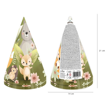 Godan Kita Miško draugų vakarėliš kepuraitės, 10x16cm 6 vnt.