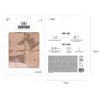 Godan Kita Rožinio aukso spalvos vakarėlių užuolaida, 100x200 cm