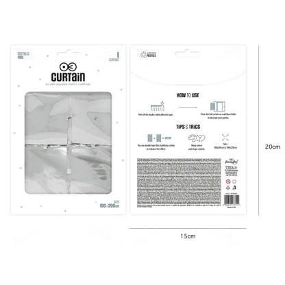 Godan Kita Sidabrinė kvadratinė vakarėlių užuolaida 100x200 cm
