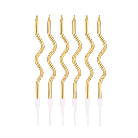 Godan Kita Spiralinės auksinės gimtadienio žvakės, 6 vnt.