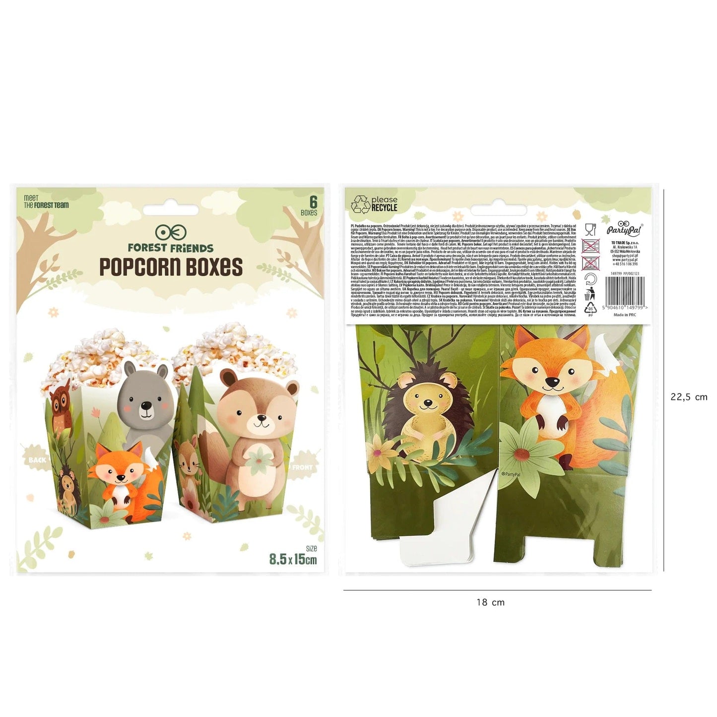 Godan Kita Spragintų kukurūzų dėžutė Miško draugai, 8,5x15cm 6 vnt.