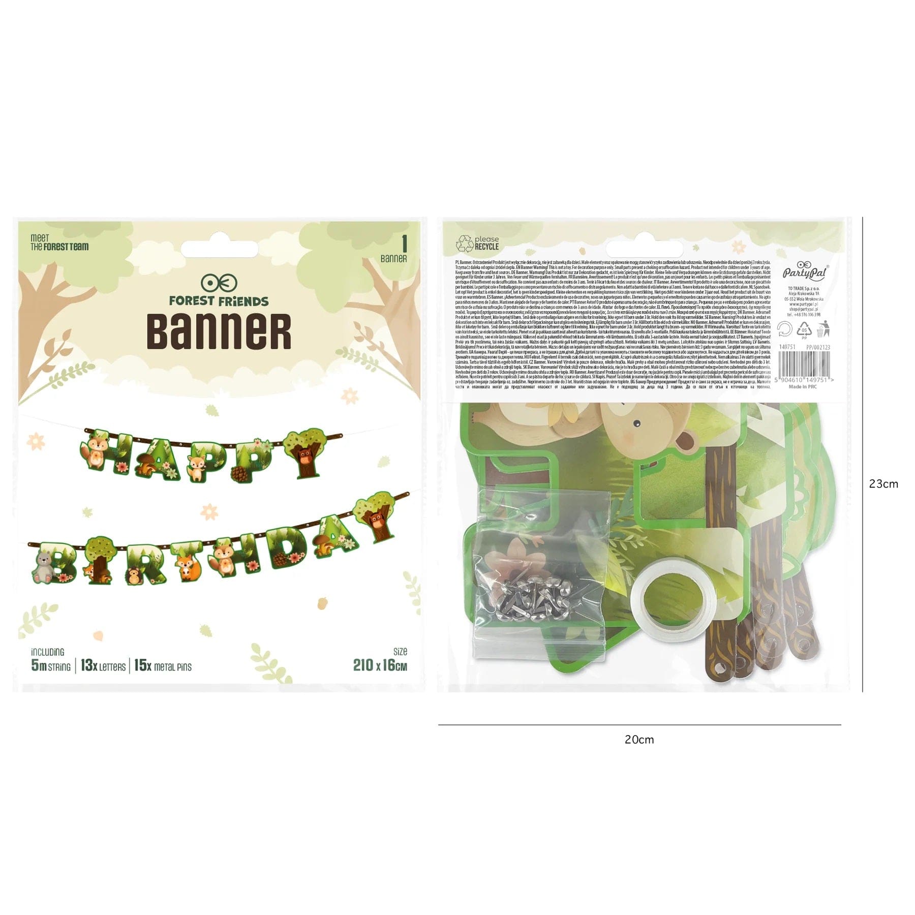 Godan Kita Su gimtadieniu, miško draugų plakatas, 210x16cm