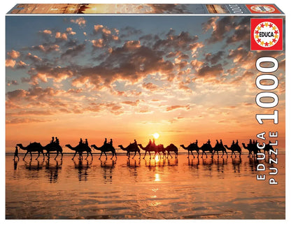 Golden sunset on Cable Beach, Australia, 1000-Universalios dėlionės-Brain Games LT