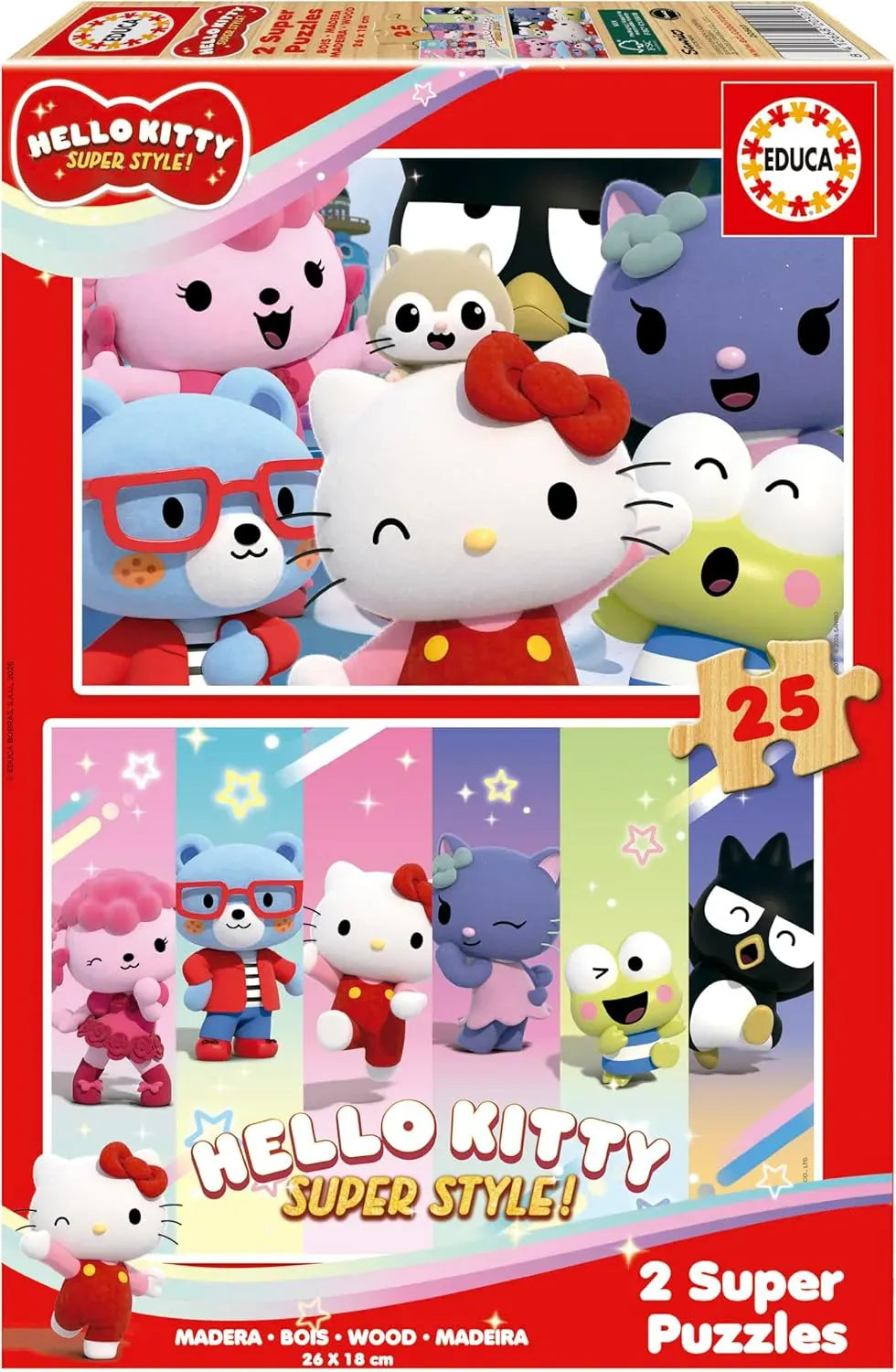 Hello Kitty, 2x25-Vaikiškos dėlionės-Brain Games LT