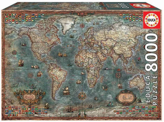 Historical World Map, 8000-Universalios dėlionės-Brain Games LT