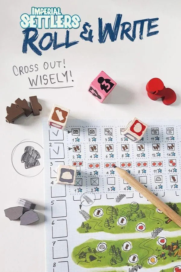 Imperial Settlers Roll & Write (EN)-Stalo žaidimai-Brain Games LT