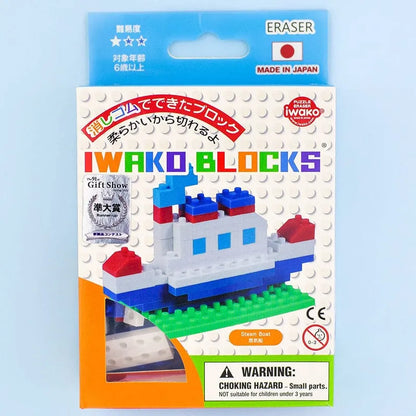 IWAKO trintukų – dėlionių rinkinys „Steamboat Kit“ Blocks-Kita-Brain Games LT