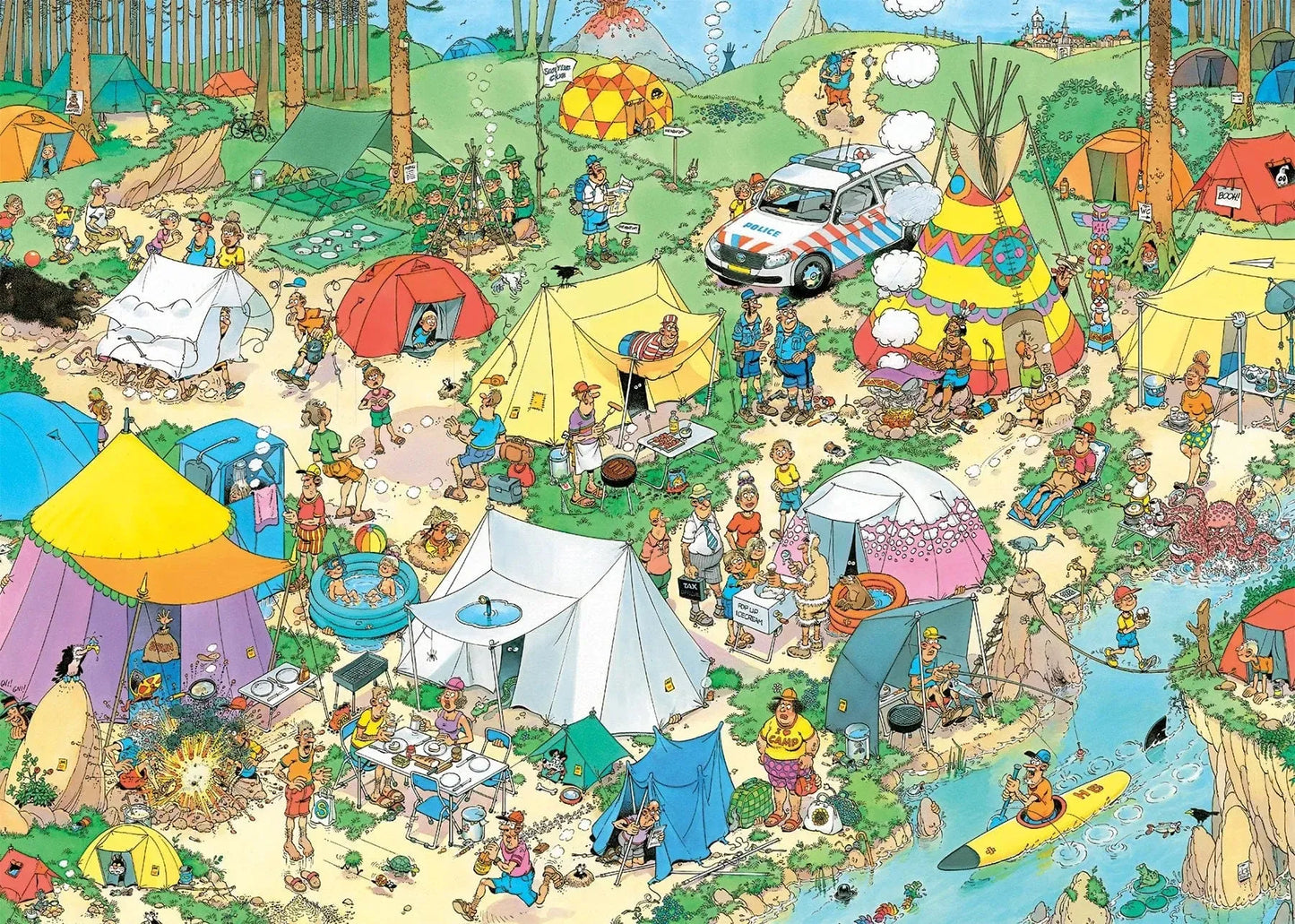 Jumbo Universalios dėlionės Jan van Haasteren - Camping in the Forest, 1000