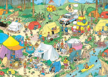 Jumbo Universalios dėlionės Jan van Haasteren - Camping in the Forest, 1000