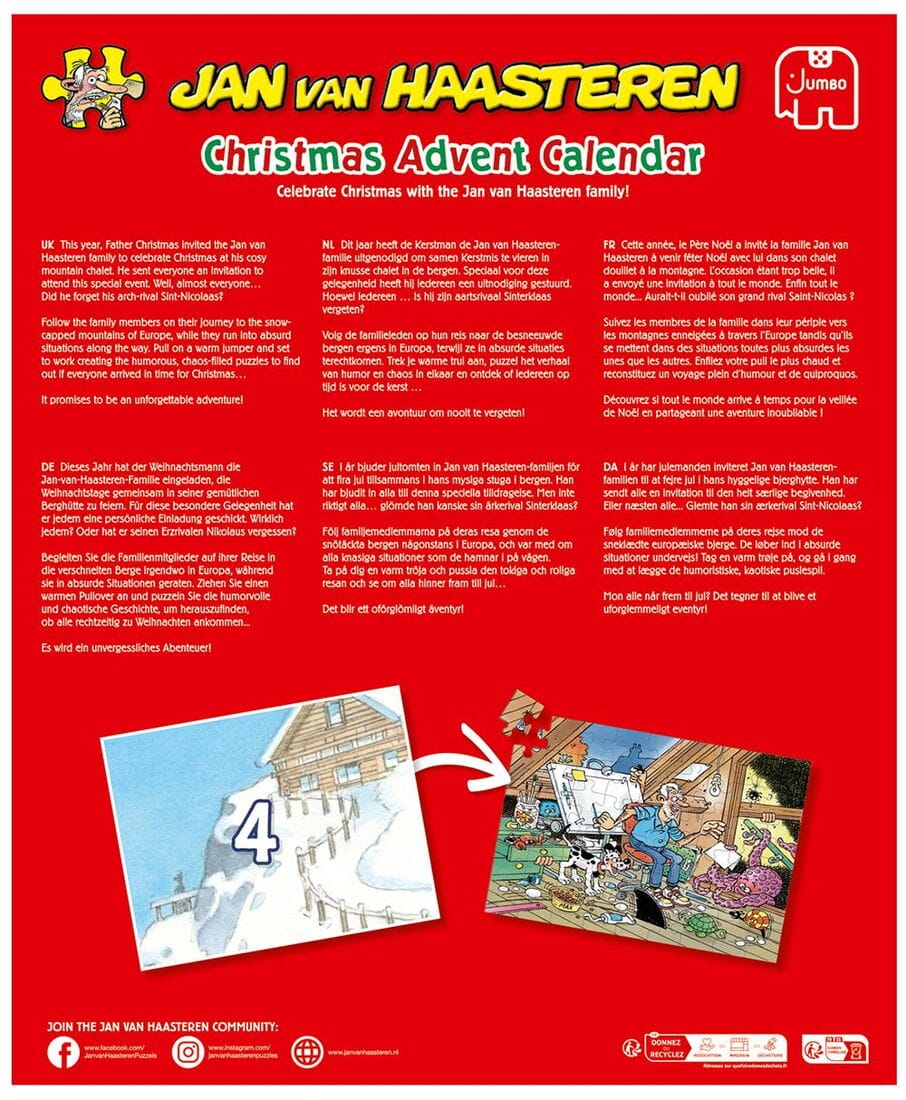 Jumbo Universalios dėlionės Advent Calendar 2025 Jan van Haasteren
