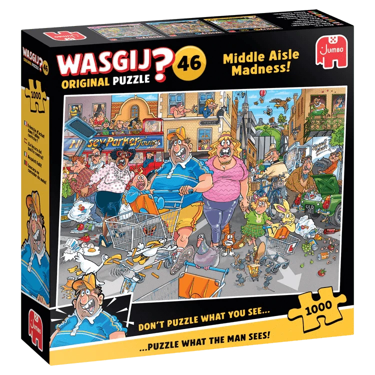 Jumbo Universalios dėlionės Wasgij Original 46 - Middle Aisle Madness! 1000