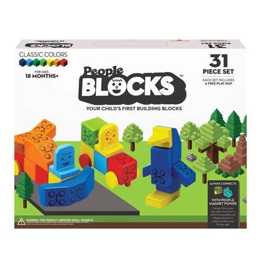 Klasikinis „People Blocks“ magnetinių kaladėlių rinkinys-Konstruktoriai-Brain Games LT