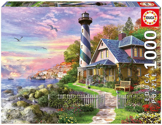 Lighthouse at rock bay, 1000-Universalios dėlionės-Brain Games LT