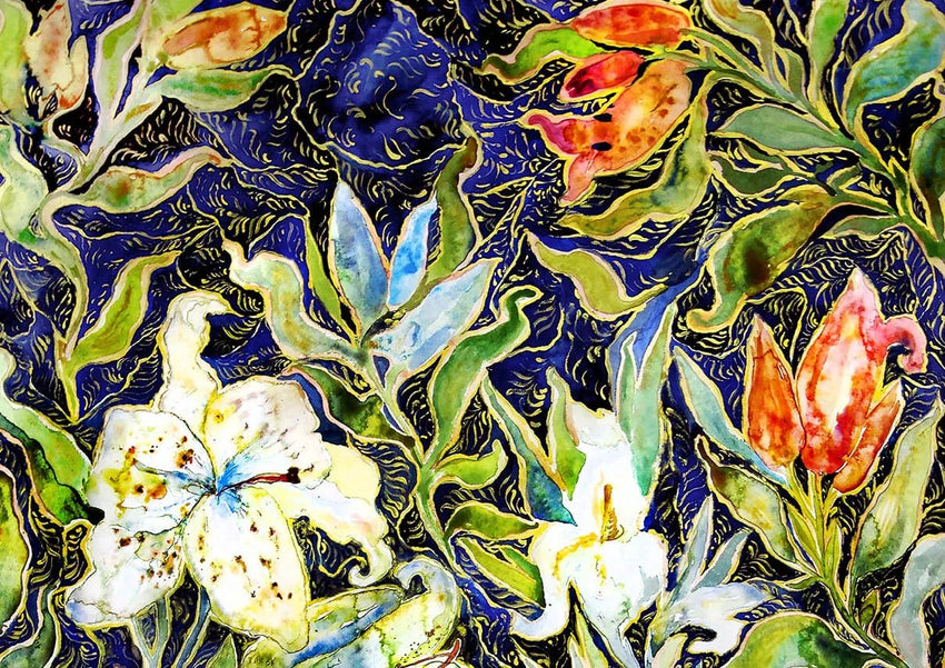 Lilies on blue, 1000-Universalios dėlionės-Brain Games LT