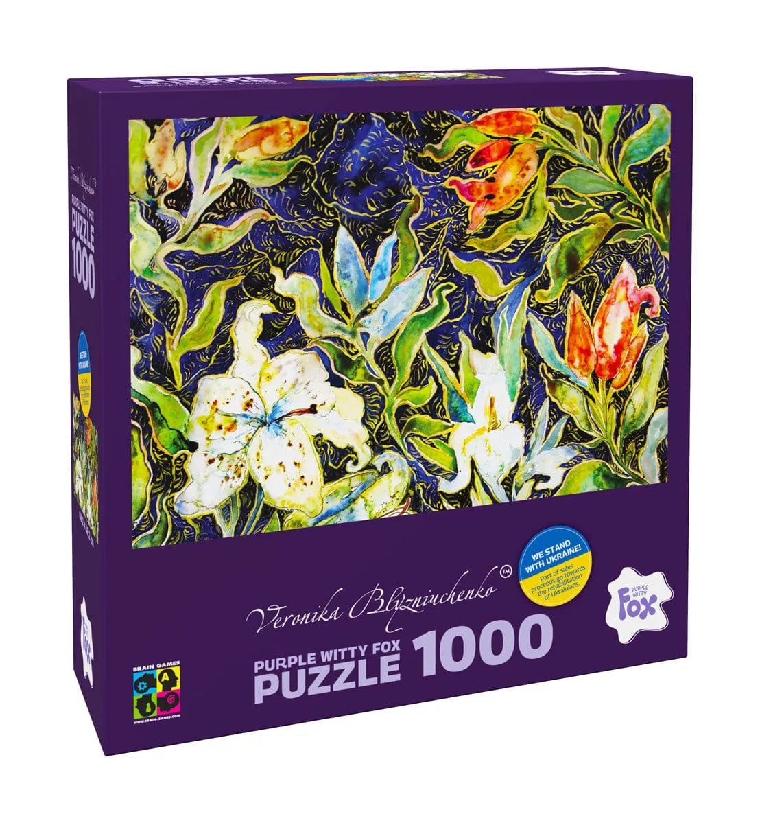 Lilies on blue, 1000-Universalios dėlionės-Brain Games LT
