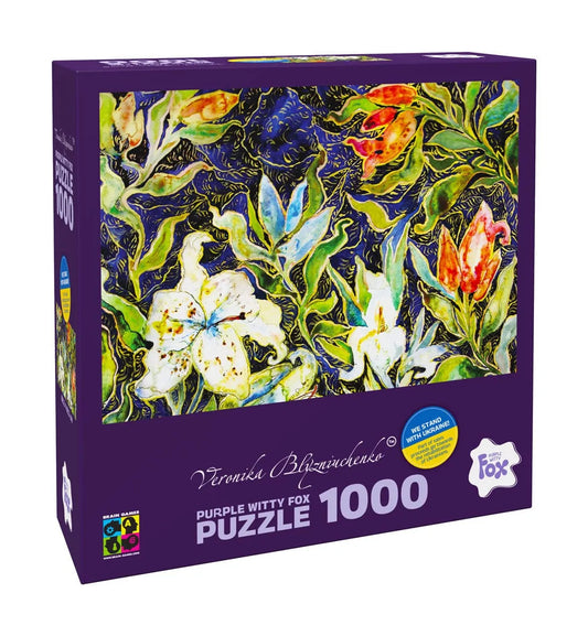 Lilies on blue, 1000-Universalios dėlionės-Brain Games LT