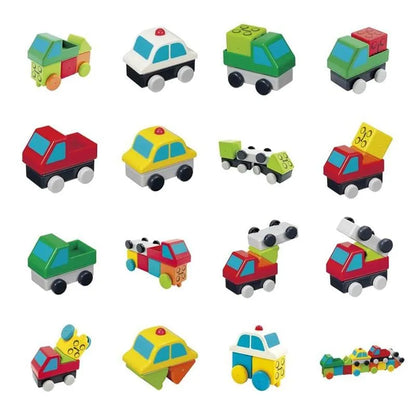 Magnetinių kaladėlių rinkinys „Mašinos“-Konstruktoriai-Brain Games LT