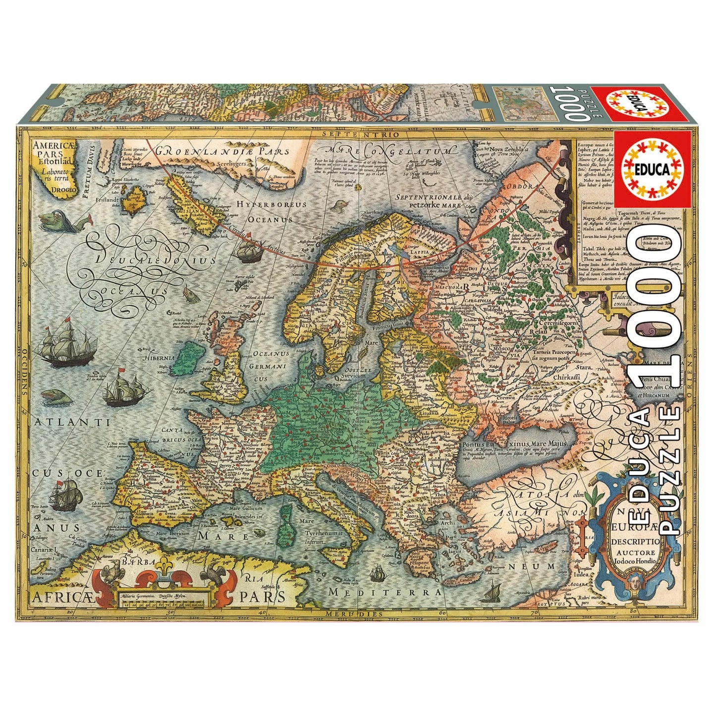 Map Of Europe, 1000-Universalios dėlionės-Brain Games LT