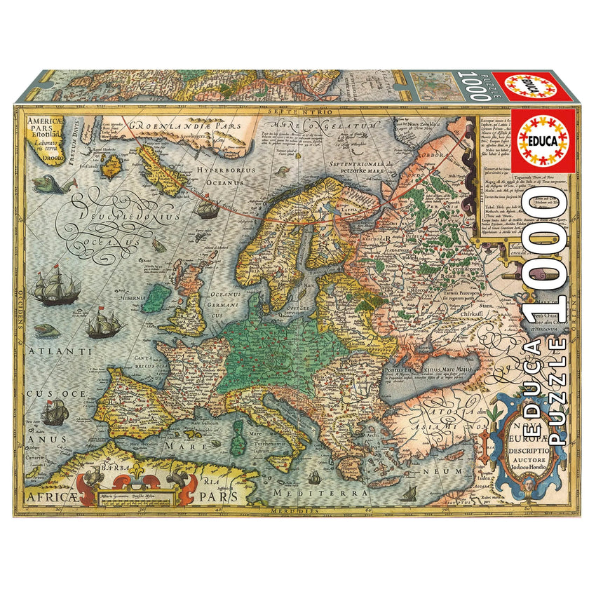 Map Of Europe, 1000-Universalios dėlionės-Brain Games LT