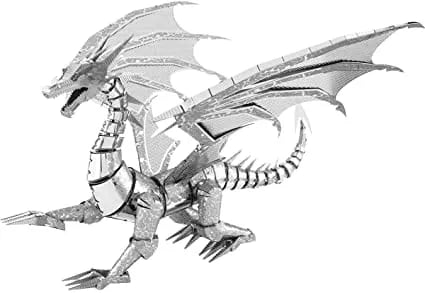Metal Earth ICONX Silver Dragon-3D Delionės-Brain Games LT