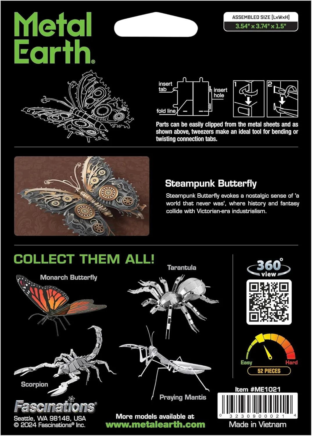 Metal Earth - Steampunk Butterfly-Konstruktoriai-Brain Games LT