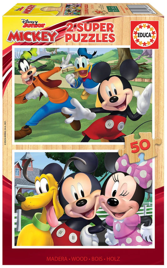 Mickey & Friends, 2 x 50-Vaikiškos dėlionės-Brain Games LT