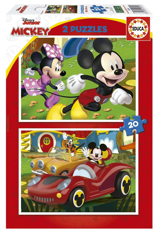 Mickey Mouse Fun House, 2 x 20-Vaikiškos dėlionės-Brain Games LT